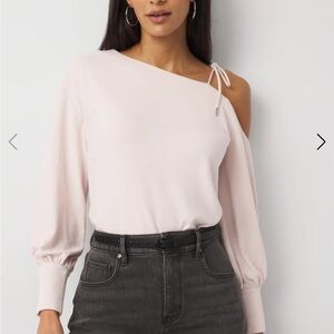 White House Black Market Tie-Detail Bell Sleeve Top Light Link S NWT